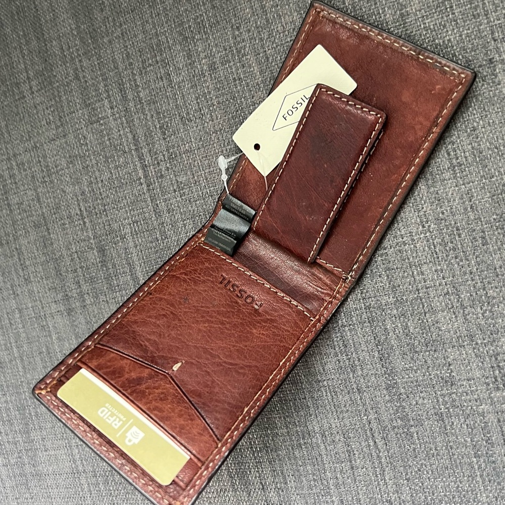 NWT FOSSIL ALLEN RFID BIFOLD MINI WALLET CARD HOLDER - Picture 4 of 6